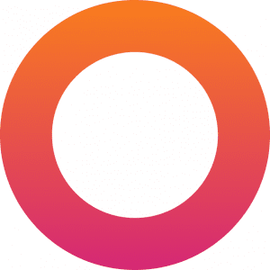 Subtraction 1@2x | Path Social Orange circle white circle.