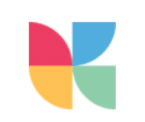 a logo with different colors