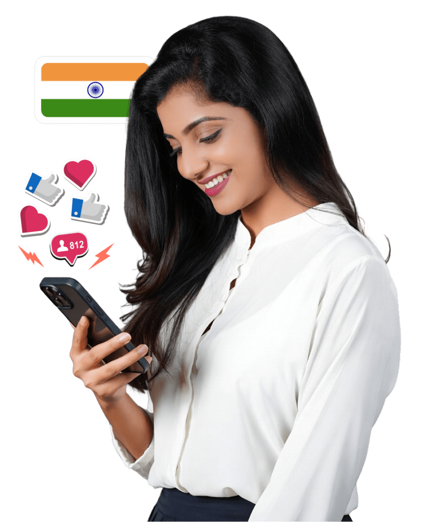 Indian girl with smartphone